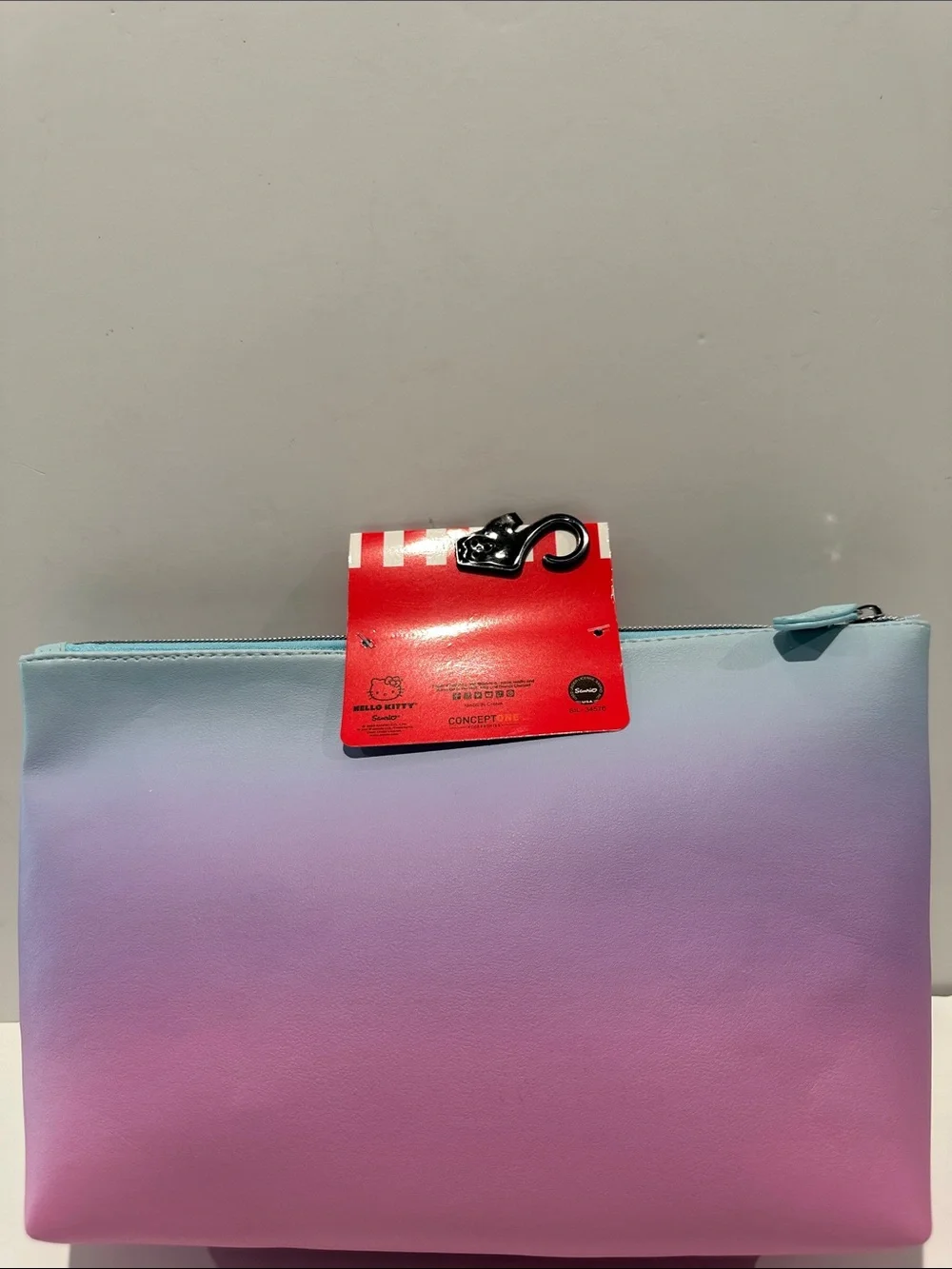 NWT Hello Kitty Purple Rainbow Kitty Travel Makeup Pouch.